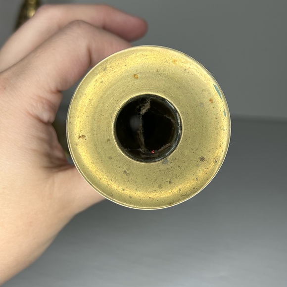 Victorian English Brass Beehive Push Up 11.5" Candlesticks (interior rods MIA) - Picture 6 of 10